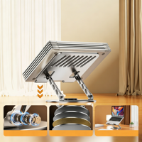 Meilleures ventes 360 °   Support d'ordinateur portable rotatif, support réglable et pliable pour ordinateur portable, support de bureau plat