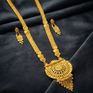 Wholesale Fashion 14K 18K 24K Micro Gold Long Jewelry Set, Brass Micro Forming Long Necklaces, Floral Design Long Jewelry Set. - Product Image 3