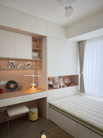 Combinaison lit tatami et armoire personnalisable pour petits appartements, meubles de chambre en bois avec rangement intégré pour usage domestique et hôtelier
