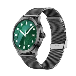 1.32 "elegante orologio femminile in acciaio inossidabile con Display vivido AMOLED 1 ATM impermeabile per la pressione sanguigna di lusso Sport da donna