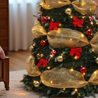 Sapin de Noël artificiel pliable en PVC 120-210 cm extensible avec lumières LED