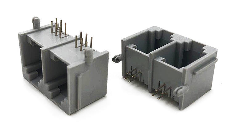 Modular Jack RJ12 RJ14 RJ25 6P6C 1x2 Multi Ports Female DIP 5521 Right ...
