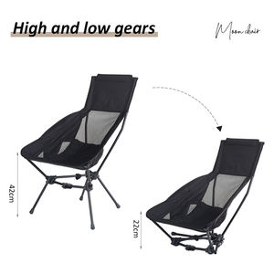 Custom Logo Outdoor Foldable Lightweight Aluminum Ultralight Reclining <b>High</b> <b>Back</b> Moon Camping <b>Chair</b> <b>for</b> <b>Adults</b> - Product Image 5