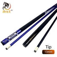 Queue de billard personnalisée en fibre de carbone, style 1/2, 13 mm, 2 pièces