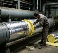 INSULWOOL Couverture en laine de verre de 25 mm d'épaisseur au design moderne, matériau de construction de l'usine chinoise, ISO, aluminium et PE inclus