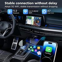 Adaptador Inalámbrico Universal CarPlay Fuallwin con Control por Voz y Siri para Apple IOS 11/12/13 USB/Bluetooth/WiFi
