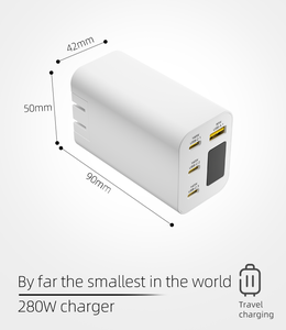<span class=keywords><strong>Chargeur</strong></span> 280 <span class=keywords><strong>W</strong></span> USB-C et USB-A GaN compatible avec les chargeurs GaN européens, américains, australiens et britanniques - Product Image 5