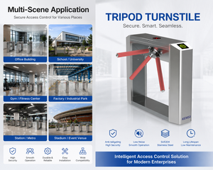Tourniquet d'entrée semi-automatique en acier inoxydable SUS304 avec contrôle d'accès RFID, reconnaissance faciale, code QR, IP65 - Product Image 2