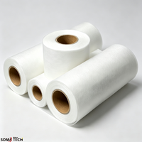 Vente en gros de rouleaux de tissu non tissé en polypropylène 100% pp de 17,5 cm et 25 g/m², matériau meltblown au graphène, tissu pour masque N95 BFE