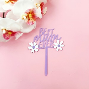 Nouveaux produits pour la fête des mères, décoration de gâteau en acrylique, meilleure <span class=keywords><strong>maman</strong></span> de tous les temps, décoration de gâteau à double étage, fournitures de décoration de gâteau pour fête d'anniversaire - Product Image 3