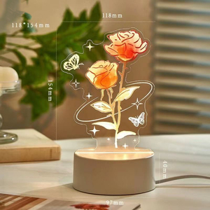 Lámpara <span class=keywords><strong>de</strong></span> noche LED Forever tulipán girasol flores DIY escritorio dormitorio iluminación <span class=keywords><strong>para</strong></span> vacaciones iluminación nocturna enchufable <span class=keywords><strong>para</strong></span> sala <span class=keywords><strong>de</strong></span> estar - Product Image 2