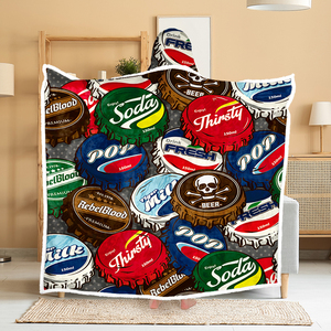 2024 nuevo diseño personalizado impreso franela cálido invierno hogar capa de gran tamaño con capucha Poncho con capucha manta usable - Product Image 3