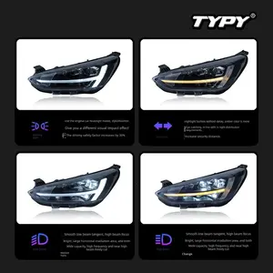 Conjunto de Faros Delanteros LED Modificados de 12V para Ford Focus 19-21, con Luz Diurna y Señal de Giro Dinámica - Product Image 4