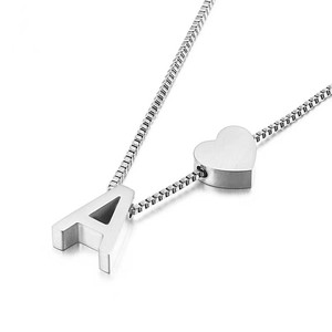 Collar <span class=keywords><strong>con</strong></span> Colgante <span class=keywords><strong>de</strong></span> Corazón <span class=keywords><strong>de</strong></span> Acero Inoxidable Plateado, Personalizado <span class=keywords><strong>con</strong></span> Nombre, Regalo <span class=keywords><strong>de</strong></span> Cumpleaños, Cadena <span class=keywords><strong>con</strong></span> Dije Personalizado, Venta al Por Mayor - Product Image 4