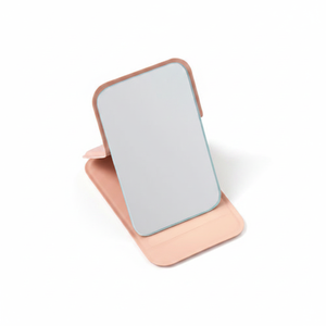 Small Square Vanity <b>Mirror</b> with Pink Cover Stand - Product Image 2