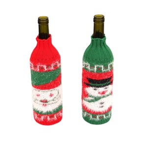 New Christmas wool sweater wine bottle <b>cover</b>, red wine sleeve, Christmas home and hotel <b>table</b> decoration. - Product Image 5