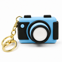 Nouveau Porte-clés personnalisé OEM en gros, imprimé en 3D, avec bouton de déclenchement de caméra et interrupteur mécanique, jouet anti-stress, pendentif en forme de bouton de déclenchement, pour cadeaux en vrac