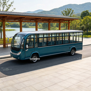 Bus de tourisme à batterie entièrement fermé, à faible vitesse, pour le transport de groupes en parc - Product Image 1