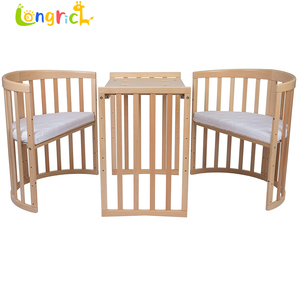 8-in-1 hình bầu dục gỗ tự nhiên bé giường thiết lập hoàn chỉnh phát triển <span class=keywords><strong>cot</strong></span> 7-in-1 Tính năng <span class=keywords><strong>cot</strong></span> Nệm thay đổi đơn vị bên giường cho phòng ngủ sử dụng - Product Image 4