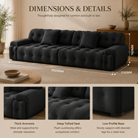 Canapé d'angle en tissu gris foncé moderne avec assise capitonnée, coussins profonds, garnissage en éponge, écologique, pour appartement/hôtel
