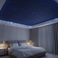 Panneaux de plafond LED RVB à fibres optiques, contrôle par application, CRI 90 élevé, design contemporain dimmable pour salon