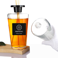 Diffuseur en verre de 1000 ml au design luxueux avec bouchon à vis en bois et logo personnalisé