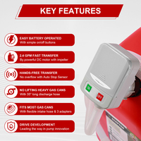 Bomba de Aceite Autocebante TOUKOO FTP001-01 para Exteriores, de Plástico, con Batería de 3V CC y 4 Pilas AA, 2.4 Galones/Min, Baja Presión, para Uso en Gasolineras