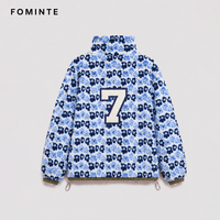 Maßgefertigte Blaue Bedruckte Nr.7 Fußball-Fan Fleecejacke Winter Warme Fußball-Supporter-Jacke Großhandel Sport-Teamkleidung