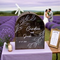 Holz-Hochzeitskartenbox Acryl-Hochzeits-Postkartenbox Stilvolle Acrylbox mit Schlitz und Personalisiertem Aufdruck