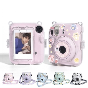 Étui de protection transparent pour Fujifilm <span class=keywords><strong>Instax</strong></span> Mini 12, coque rigide anti-rayures avec poche photo et bandoulière - Product Image 1