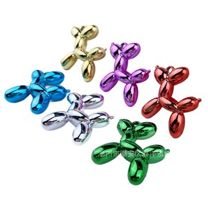 Colorful Metallic <b>Balloon</b> Dog Pendant Zinc Alloy UV Electroplated DIY Jewelry Charm Keychain Phone Chain Gift Unisex Animal - Product Image 5