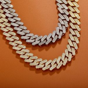 สร้อยคอฮิปฮอปแร็ปสไตล์ยุโรปและอเมริกาสำหรับผู้ชาย ทองแดงคุณภาพสูงประดับเพชรเซอร์โคเนีย ขนาด 20 มม. ดีไซน์โซ่คิวบาสุดพิเศษ ขายส่ง - Product Image 5