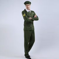 Uniforme de l'armée de l'air américaine vert unisexe pilote Cosplay combinaison Costumes pour adultes