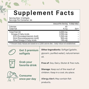 Suplemento de Omega-3 <span class=keywords><strong>Líquido</strong></span> con Sabor a Limón, Certificado por la NSF, para Niños y Pre-natal, Sin <span class=keywords><strong>Mercurio</strong></span>, Extracto de Plantas - Product Image 3