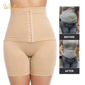 Celana ketat pembentuk tubuh wanita, celana pendek pembentuk tubuh pengangkat pantat kontrol perut pinggang tinggi