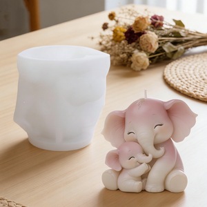 3D Elephant Mother And Child <b>Candle</b> <b>Mold</b> Silicone DIY Home Decor Scented <b>Candle</b> Making Kit For Mother's Day - Product Image 2