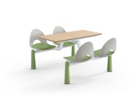 Ensemble de meubles de salle à manger modernes pour restaurant, table et chaise pour cantine scolaire HT921