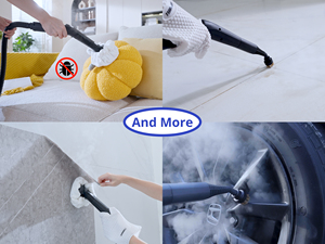 Le nettoyeur à vapeur électrique multi-usages personnalisable chauffe en 30 secondes avec des accessoires détachables pour voitures - Product Image 4