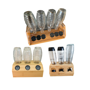 Support pour bouteilles compatible avec <span class=keywords><strong>Soda</strong></span> <span class=keywords><strong>Stream</strong></span> <span class=keywords><strong>Duo</strong></span> et les bouteilles d'eau standard, 3 supports de drainage en bambou - Product Image 1