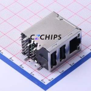 JFM24U11-21C3-4F <b>USB</b> <b>Connector</b> Bent Lead Through Hole <b>Connector</b> Type-A <b>USB</b> 2.0 Female Right Angle Insert - Product Image 2