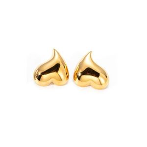 Boucles d'oreilles en forme de cœur en acier inoxydable 316L avec placage or PVD, bijoux tendance pour femmes - Product Image 1