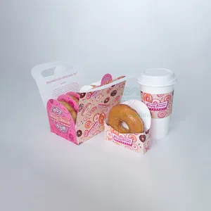 Zic Verpakking Easy Take Out Kabel Cookie Custom Donut Box Groothandel Donut Box Lade