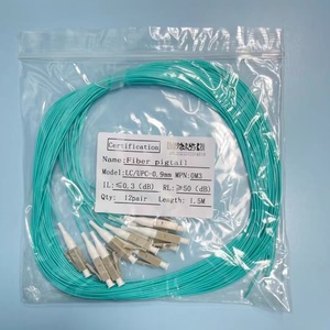 สายใยแก้วนำแสง OM3 LSZH 0.9 มม. 50/125 มัลติโหมด ซิมเพล็กซ์ แบบมัดรวม SC/UPC LC/UPC 12 เส้นใย ความยาว 1.5 ม. - Product Image 5
