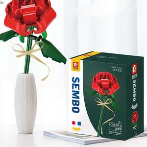 Regalo de <span class=keywords><strong>cumpleaños</strong></span> educativo ramo romántico creativo Diy ensamblar plástico ladrillo bloque de construcción flor - Product Image 5