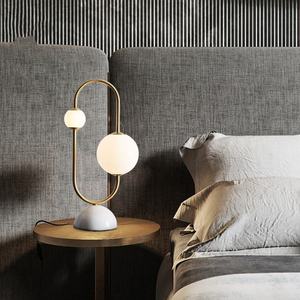 New Style Minimalist Study Bedroom <b>Bedside</b> <b>Table</b> Lamp <b>Bedside</b> Led Glass Marble Nordic <b>Table</b> Lamp White - Product Image 4