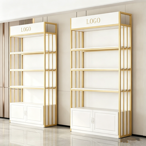 Armoire de présentation cosmétique en métal pour salons de beauté et de coiffure, étagère de rangement multi-niveaux avec étagères amovibles - Product Image 3
