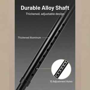 Bastón ajustable de aleación de aluminio de 65-90 cm, antideslizante, telescópico de cuatro patas, para ancianos, ayuda para la movilidad, color negro - Product Image 2