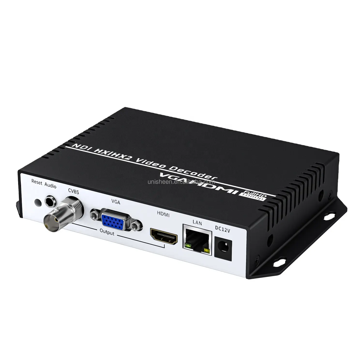 Unisheen JM3500C-NDI CVBS BNC SRT RTSP यूडीपी NVR ट्रांसमीटर आईपी वीजीए HDMI करने के लिए 4K H.265 HEVC H.264 वीडियो पर कब्जा बॉक्स डिकोडर