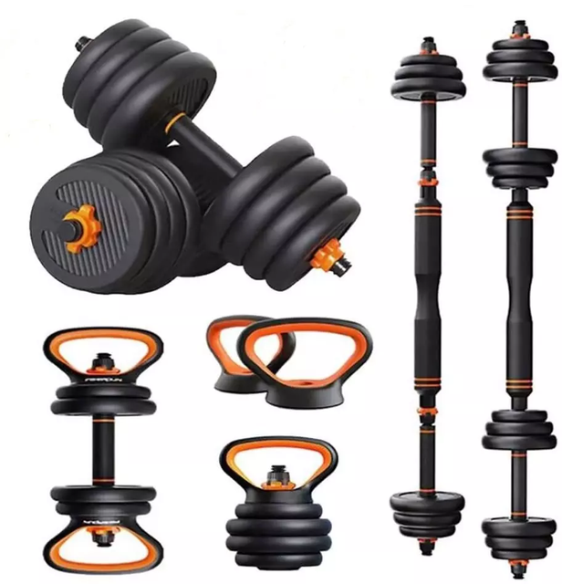 Multifunctional Fitness Dumbbell Equipment Adjustable Weight Barbell Dumbbell Set Home Gym Workout Kettle Bell Grip