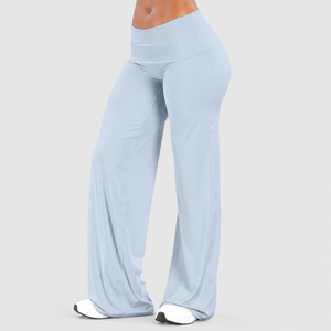 Leggings a Vita Alta <span class=keywords><strong>con</strong></span> Piegatura e Gamba Larga per Donna, <span class=keywords><strong>Pantaloni</strong></span> da Yoga a Zampa d'Elefante, <span class=keywords><strong>Pantaloni</strong></span> Casual Sportivi da Allenamento in 12 Colori - Product Image 6